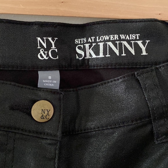 New York & Co shiny black jean - Picture 2 of 3